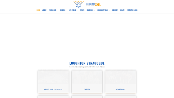 Screenshot of the Loughton, Chigwell & District Synagogue website