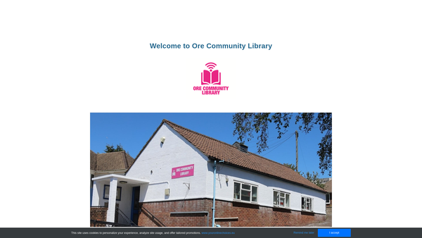 Screenshot of the Ore Community Library Group website