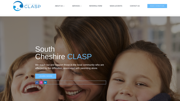 Screenshot of the South Cheshire Clasp website
