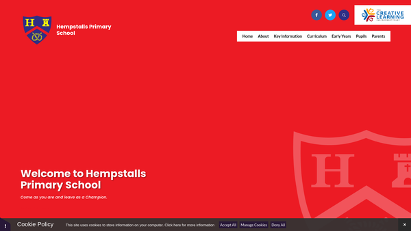 Screenshot of the Hempstalls Primary School Parents, Staff And Friends Association website