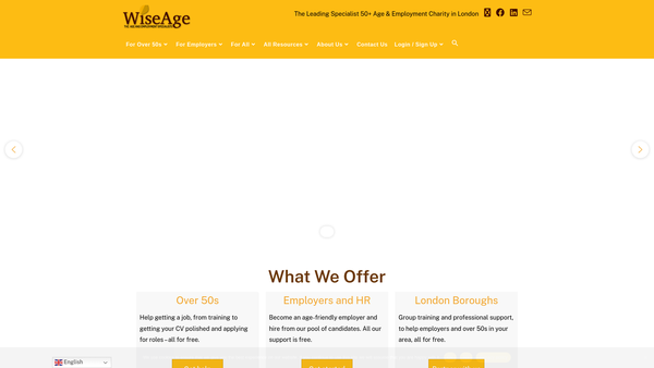 Screenshot of the Wise Age Ltd website