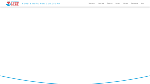 Screenshot of the Guildford Food Bank website