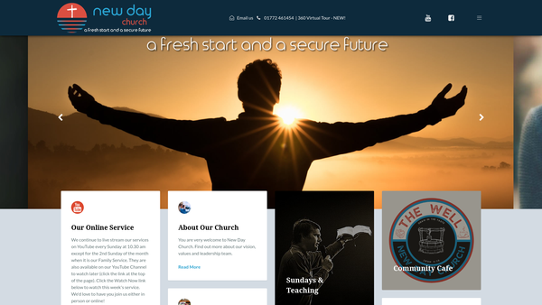 Screenshot of the New Day Church (South Ribble) website