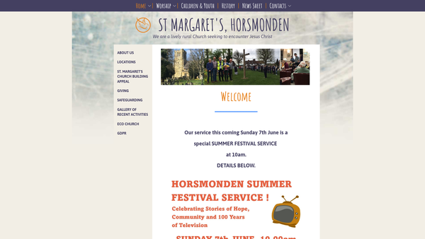 Screenshot of the The Parochial Church Council Of The Ecclesiastical Parish Of St Margaret's Horsmonden website