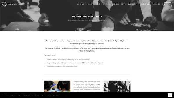 Screenshot of the Encounter Christianity website