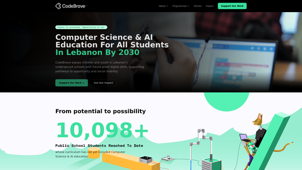 Screenshot of the Codebrave Foundation website