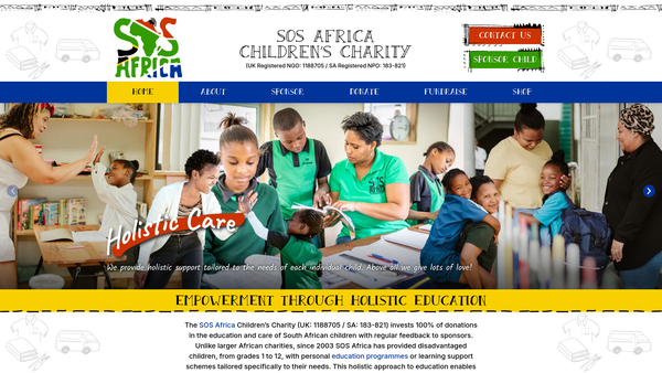 Screenshot of the Sos Africa website