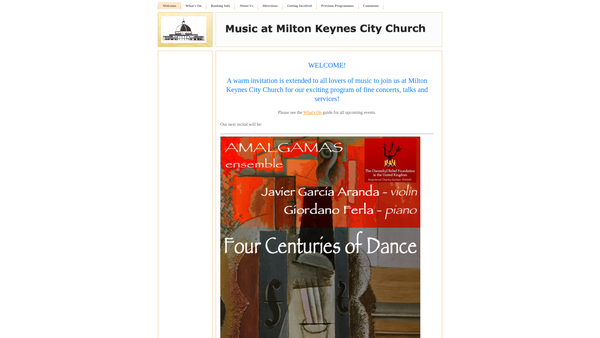 Screenshot of the Cornerstone Music website