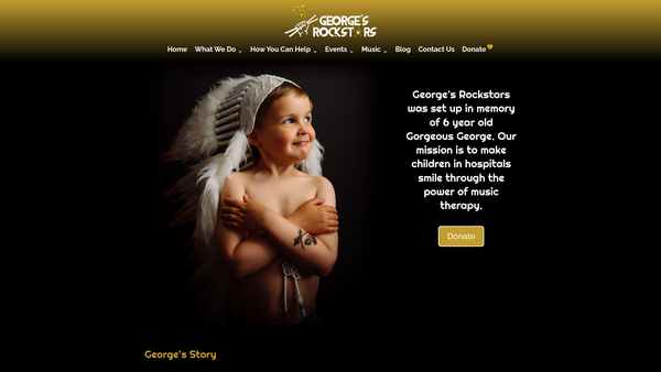 Screenshot of the George's Rockstars website