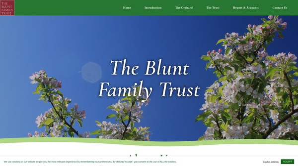 Screenshot of the The Blunt Family Charity website