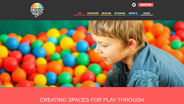 Screenshot of the The Parasol Project website