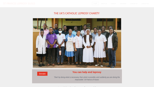 Screenshot of the St Francis Leprosy Guild website