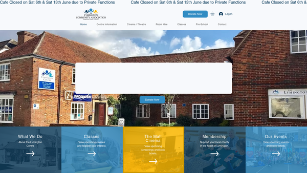 Screenshot of the Lymington Community Association website