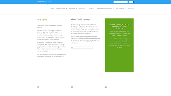 Screenshot of the Parochial Church Council Of The Ecclesiastical Parish Of Escrick website