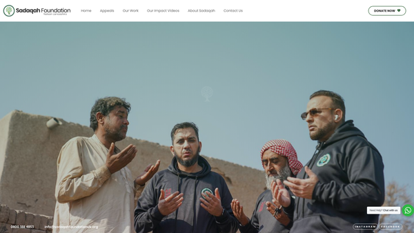 Screenshot of the Sadaqah-Foundation website