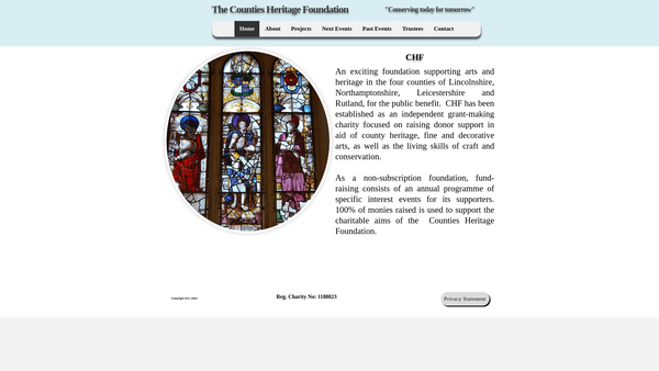 Screenshot of the The Counties Heritage Foundation website