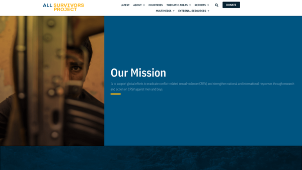 Screenshot of the All Survivors Project website