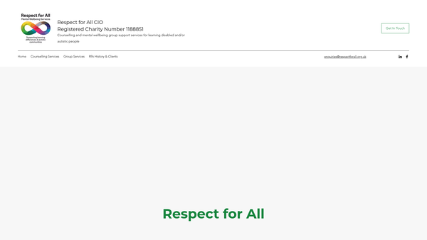 Screenshot of the Respect For All website