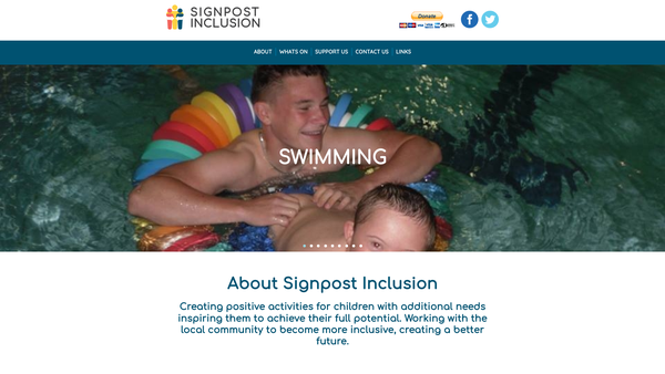 Screenshot of the Signpost Inclusion CIO website