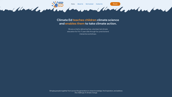 Screenshot of the Climate Ed website