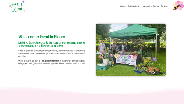 Screenshot of the Swad In Bloom website
