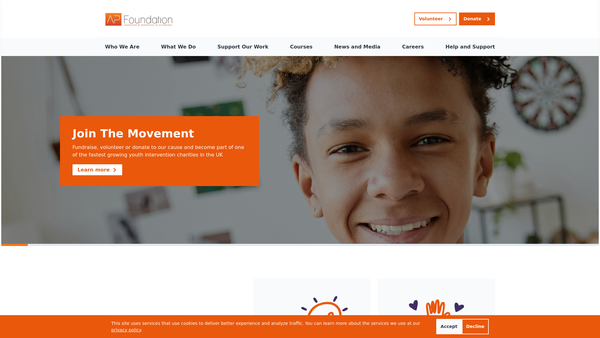 Screenshot of the Ap Foundation CIO website