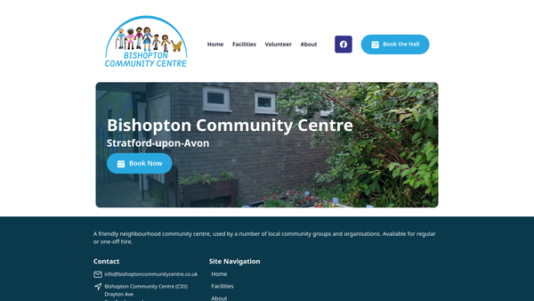 Screenshot of the Bishopton Community Centre CIO website