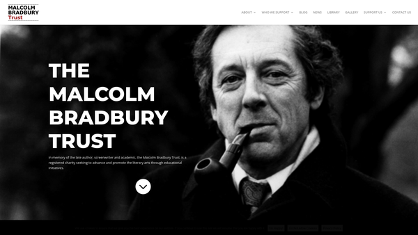 Screenshot of the The Malcolm Bradbury Trust CIO website