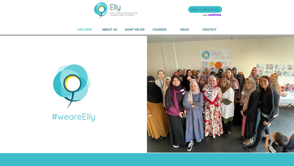 Screenshot of the Elly Charity website