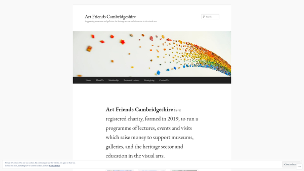 Screenshot of the Art Friends Cambridgeshire website
