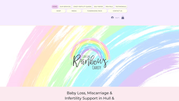 Screenshot of the Chasing Rainbows website