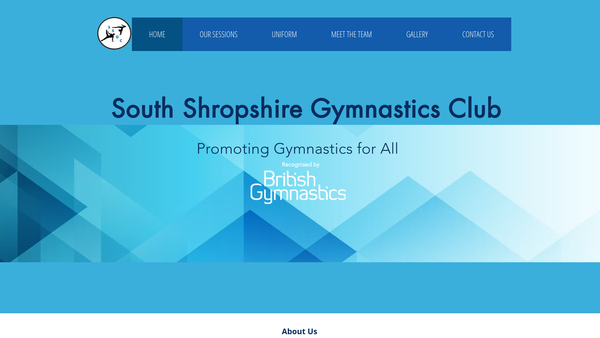 Screenshot of the South Shropshire Gymnastics Club website