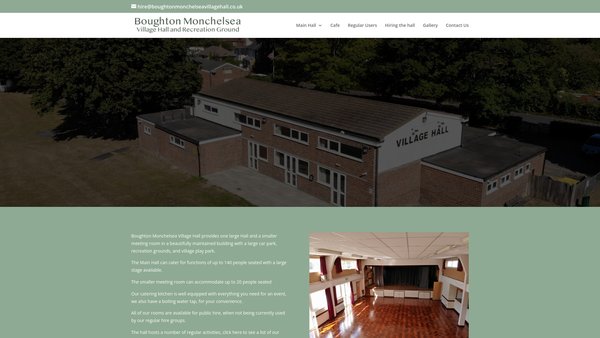 Screenshot of the Boughton Monchelsea Village Hall And Recreation Ground website
