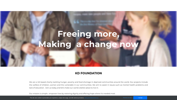 Screenshot of the Kd Foundation website