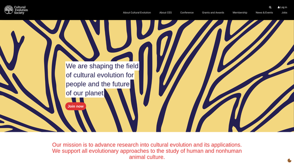 Screenshot of the Cultural Evolution Society website