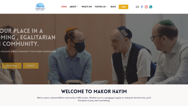 Screenshot of the Makor Hayim website