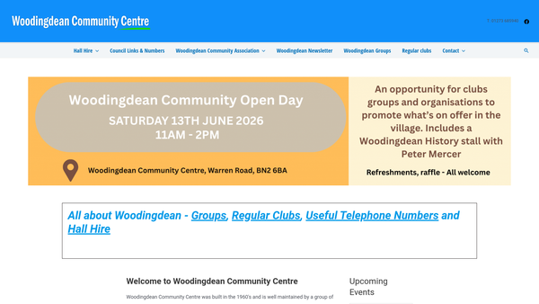 Screenshot of the Woodingdean Community Association website