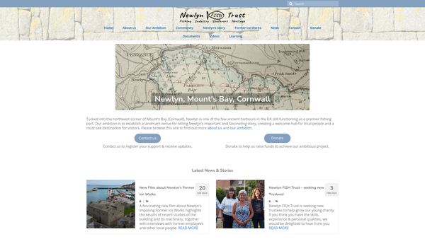 Screenshot of the Newlyn Fishing, Industry And Seafarers Heritage (Fish) Trust website