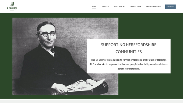 Screenshot of the E F Bulmer Trust website