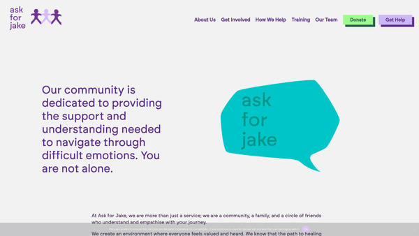 Screenshot of the Ask For Jake website