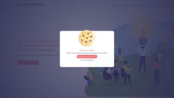 Screenshot of the Janet And Bryan Moore Charitable Trust website