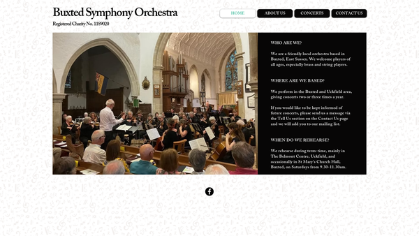 Screenshot of the Buxted Symphony Orchestra website