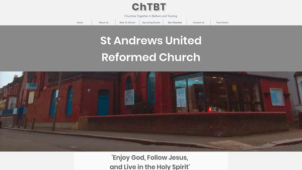 Screenshot of the St Andrew's United Reformed Church Balham Charity website