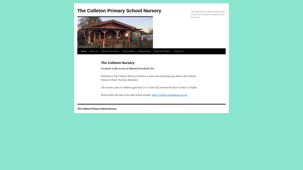 Screenshot of the Little Acorns (Colleton) Pre-School CIO website