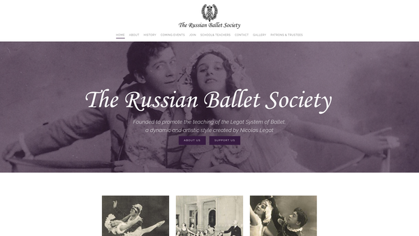 Screenshot of the The Russian Ballet Society website