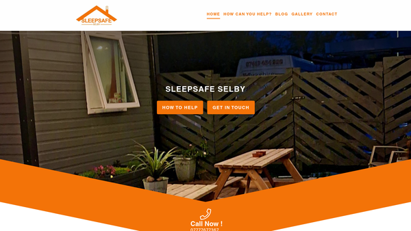 Screenshot of the Sleepsafe Selby website