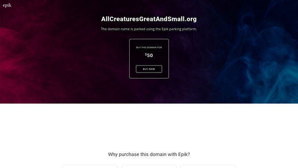 Screenshot of the All Creatures Great And Small website