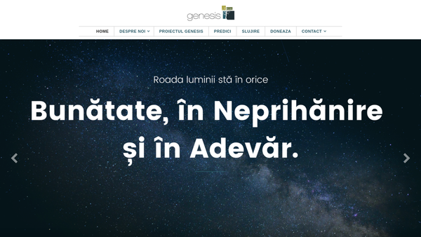 Screenshot of the Genesis Baptist Church website