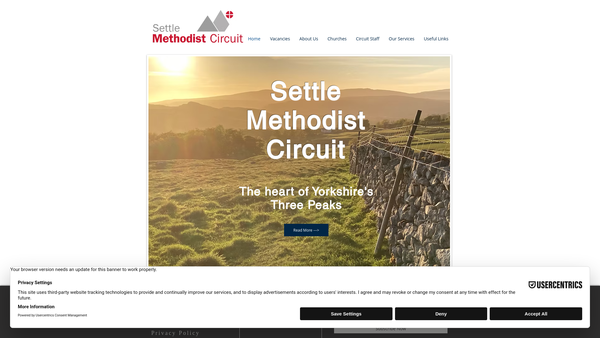 Screenshot of the Settle Methodist Circuit website