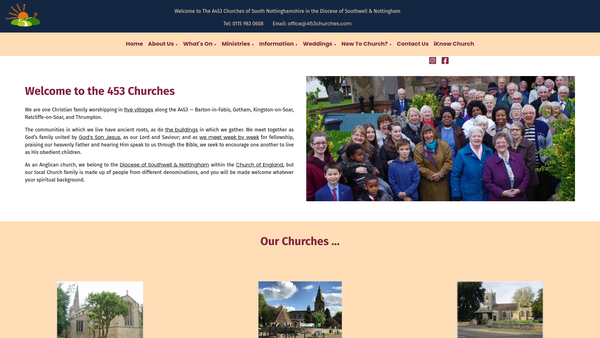 Screenshot of the The Parochial Church Council Of The Ecclesiastical Parish Of The A453 Churches Of South Nottinghamshire website